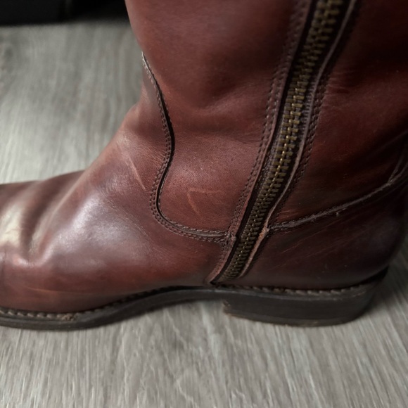 FRYE | Women's Jayden Button Tall Knee High Leather Riding Boot Red Brown 6.5B - Picture 9 of 14